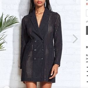 Fleur du Mal Eyelet Blazer Dress With Slip-NEW